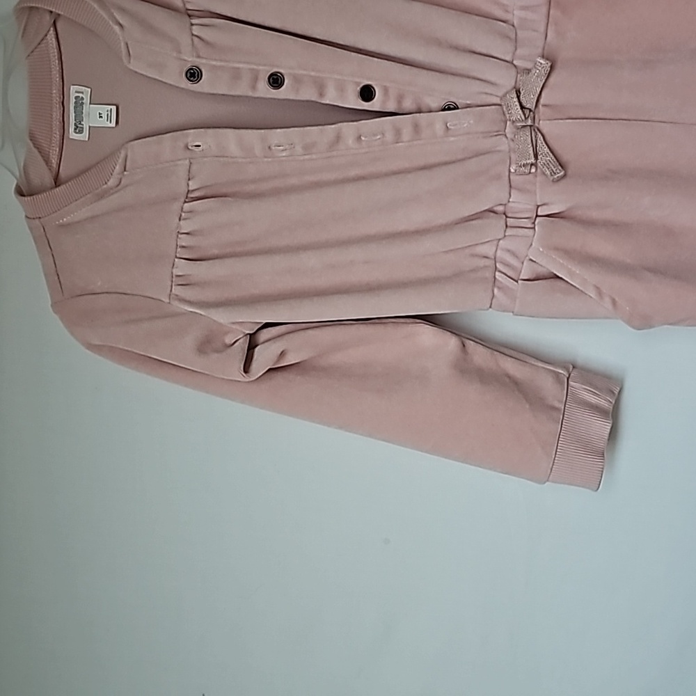 GYMBOREE | Pale Pink Velvet Long-Sleeve Jumpsuit with Pockets - Picture 6 of 12